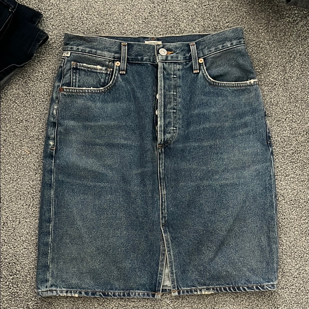 Citizens Of Humanity Blue Pencil Jeans Knee-Length Casual